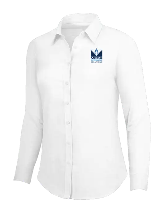 White Womens SuperPro Oxford Shirt w/Mesa Solutions Logo