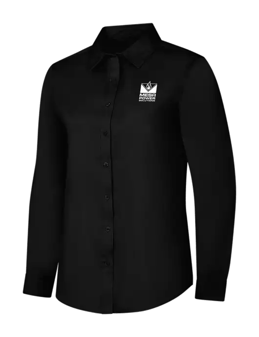 Womens Black Long Sleeve Superpro React Twill Shirt w/Mesa Solutions Logo