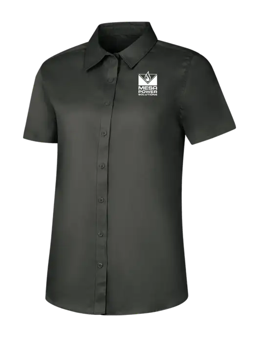 Womens Dark Grey Short Sleeve Superpro React Twill Shirt w/Mesa Solutions Logo