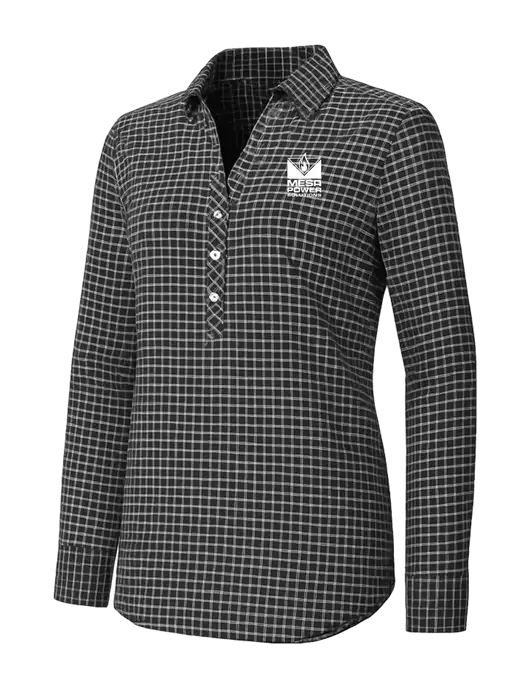 Womens Dark Grey/White City Stretch Shirt w/Mesa Solutions Logo