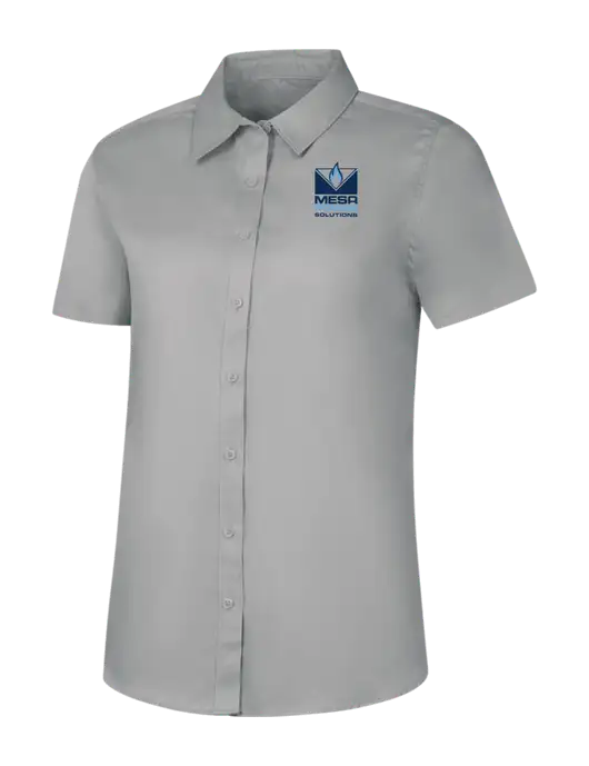 Womens Light Grey Short Sleeve Superpro React Twill Shirt w/Mesa Solutions Logo