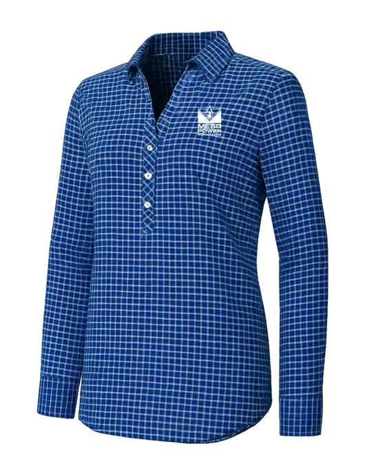 Womens Navy/White City Stretch Shirt w/Mesa Solutions Logo
