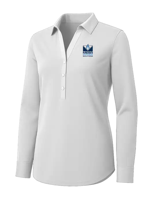 Womens White City Stretch Shirt w/Mesa Solutions Logo