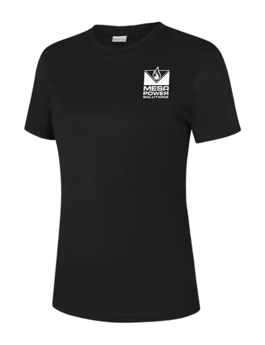  Womens Black PosiCharge Competitor Tee w/Mesa Solutions Logo