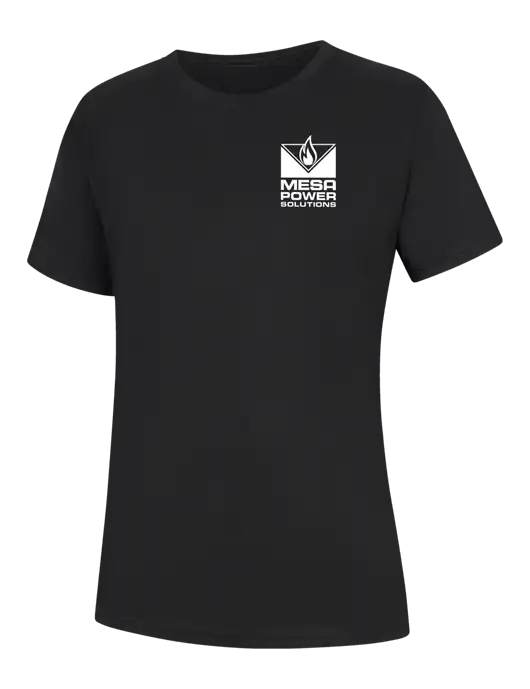 Womens Black Core Blend Tee w/Mesa Solutions Logo