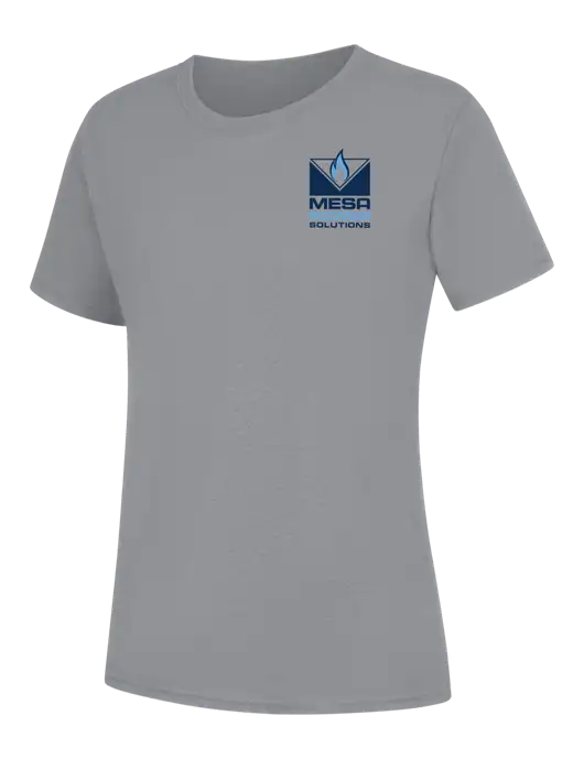 Womens Light Grey Heather Core Blend Tee w/Mesa Solutions Logo