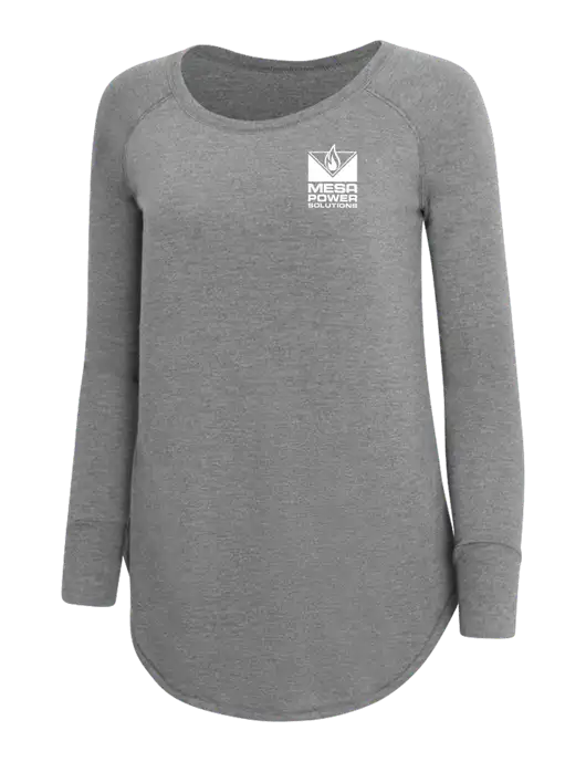 Womens Perfect Wide Collar Tunic Tri-Blend Grey Frost 4.5 oz T-Shirt w/Mesa Solutions Logo