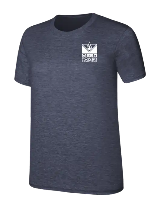 Womens Ring Spun Heather Navy 4.5 oz T-Shirt w/Mesa Solutions Logo