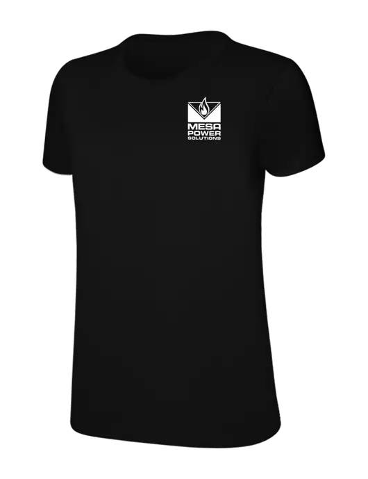 Womens Ring Spun Jet Black 4.5 oz T-Shirt w/Mesa Solutions Logo