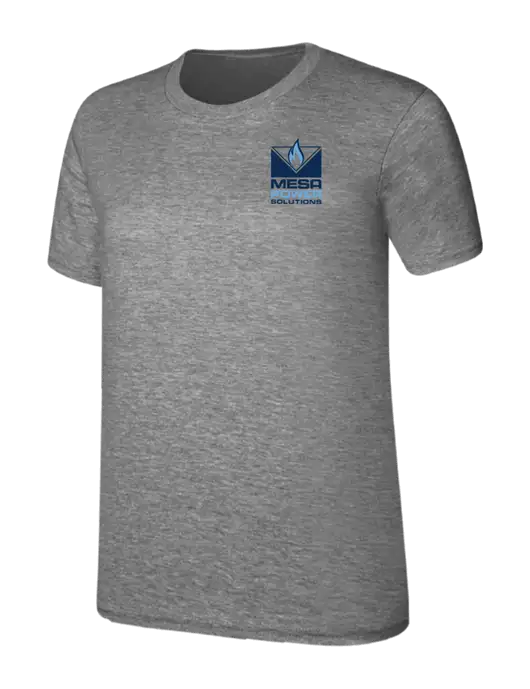 Womens Ring Spun Light Grey Heather 4.5 oz T-Shirt w/Mesa Solutions Logo