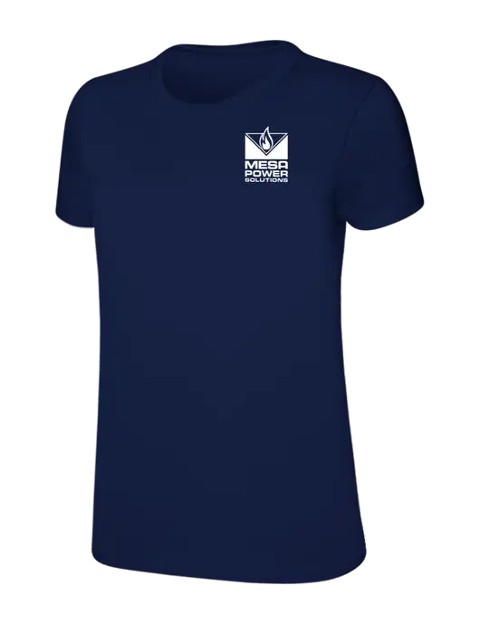 Womens Ring Spun Navy 4.5 oz T-Shirt w/Mesa Solutions Logo
