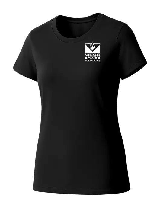 Womens Seriously Soft Black T-Shirt w/Mesa Solutions Logo