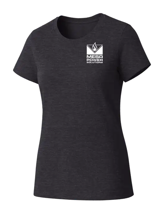 Womens Seriously Soft Heathered Charcoal T-Shirt w/Mesa Solutions Logo