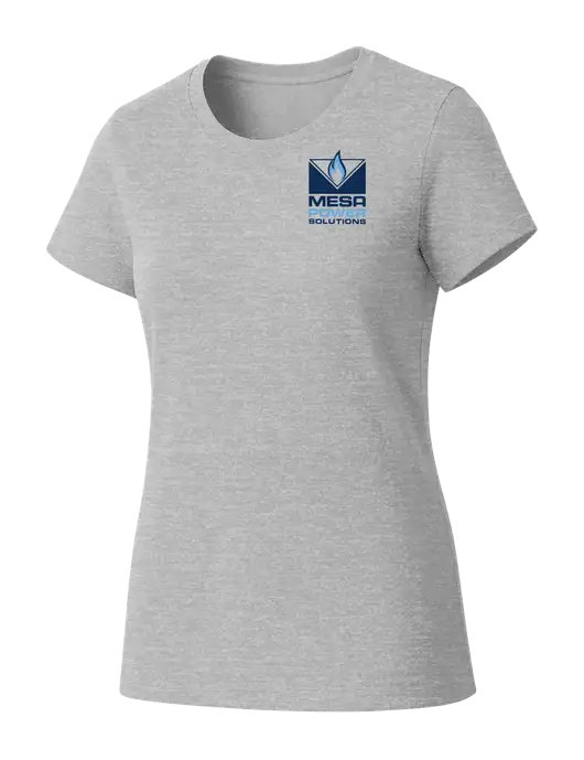 Womens Seriously Soft Light Heathered Grey T-Shirt w/Mesa Solutions Logo
