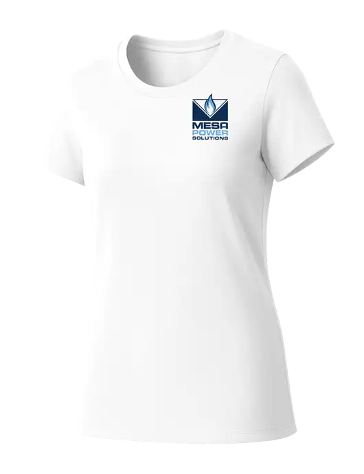 Womens Seriously Soft White T-Shirt w/Mesa Solutions Logo