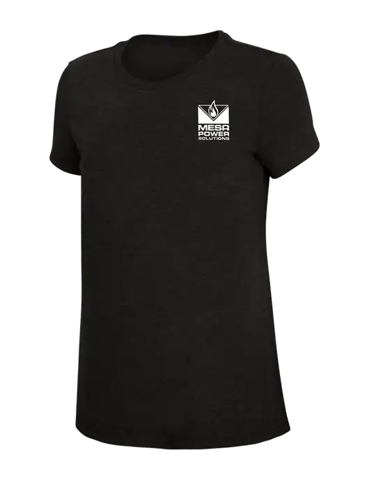 Womens Simply Soft Black 4.5oz Poly/Combed Ring Spun Cotton T-Shirt w/Mesa Solutions Logo