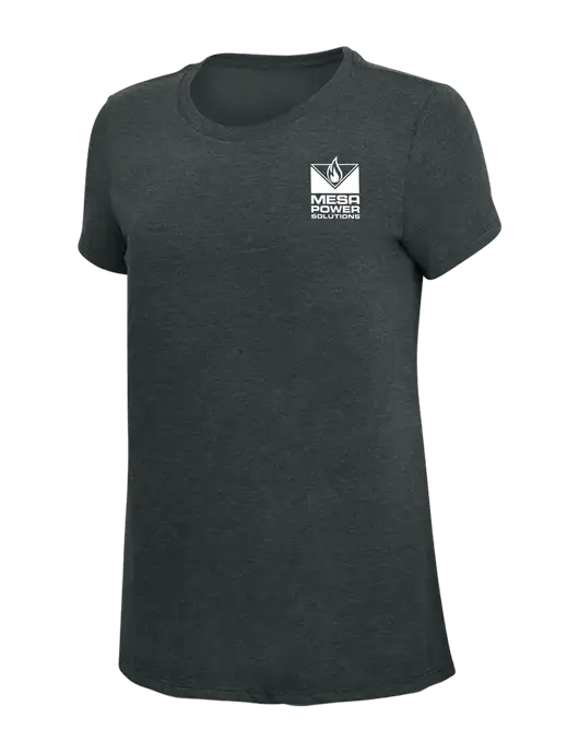 Womens Simply Soft Black Frost 4.5oz Poly/Combed Ring Spun Cotton T-Shirt w/Mesa Solutions Logo