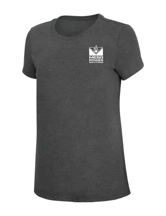 Womens Simply Soft Charcoal 4.5oz Poly/Combed Ring Spun Cotton T-Shirt w/Mesa Solutions Logo