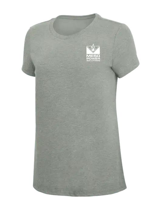 Womens Simply Soft Grey Frost 4.5oz  Poly/Combed Ring Spun Cotton T-Shirt w/Mesa Solutions Logo