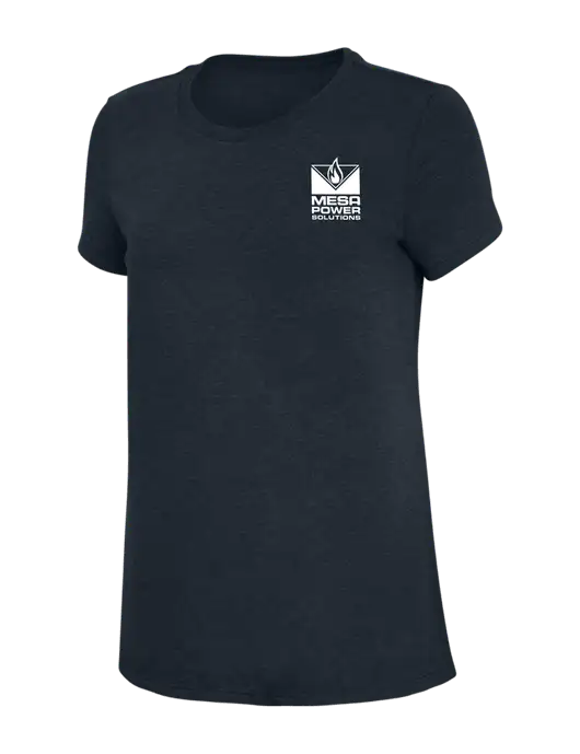 Womens Simply Soft Navy 4.5oz Poly/Combed Ring Spun Cotton T-Shirt w/Mesa Solutions Logo
