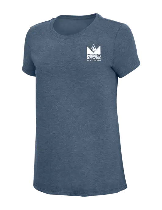 Womens Simply Soft Navy Frost 4.5oz  Poly/Combed Ring Spun Cotton T-Shirt w/Mesa Solutions Logo